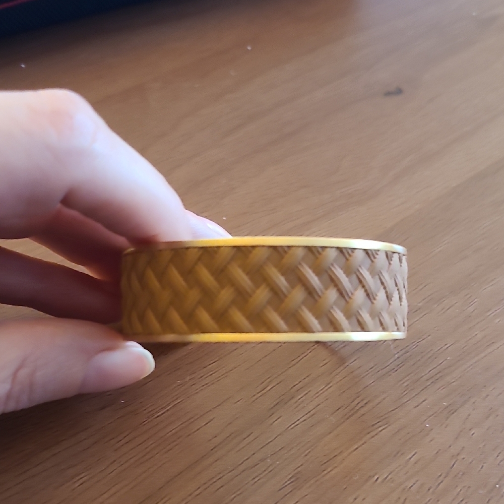 Vintage J. McLaughlin Woven Tan and Gold Bracelet